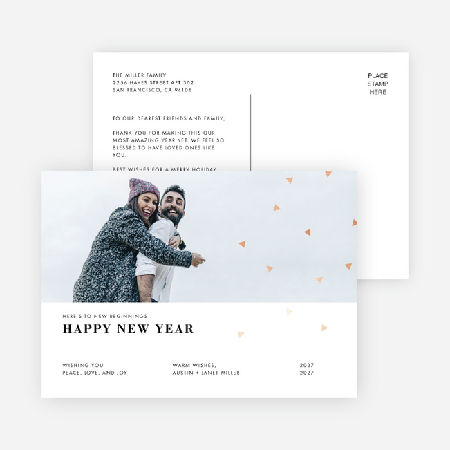 Editorial Style New Year Cards - Pink
