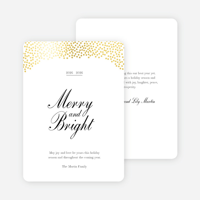 Foil Snow Header Multi Photo Holiday Cards - Yellow
