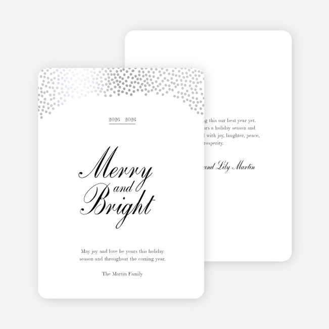 Foil Snow Header Multi Photo Holiday Cards - Gray