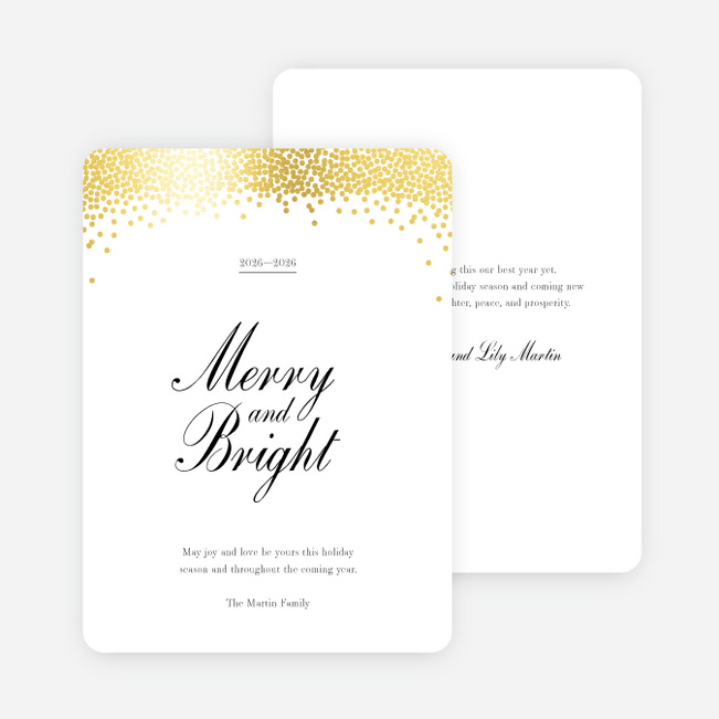 Foil Snow Header Multi Photo Holiday Cards - Yellow