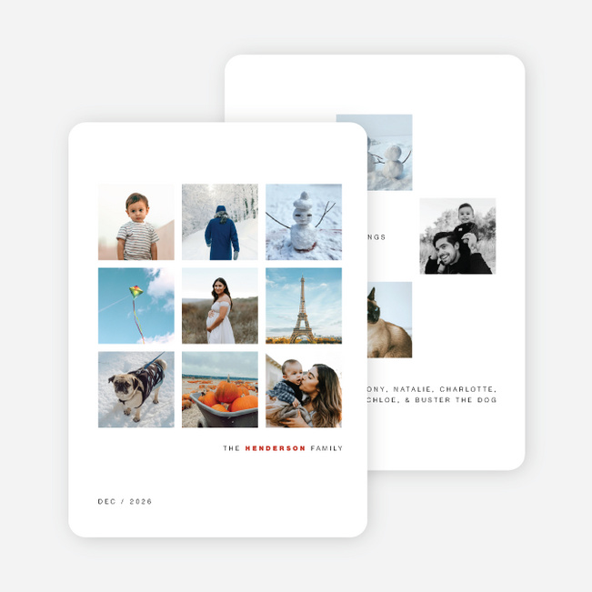 Instant Squares Holiday Cards and Invitations - Black