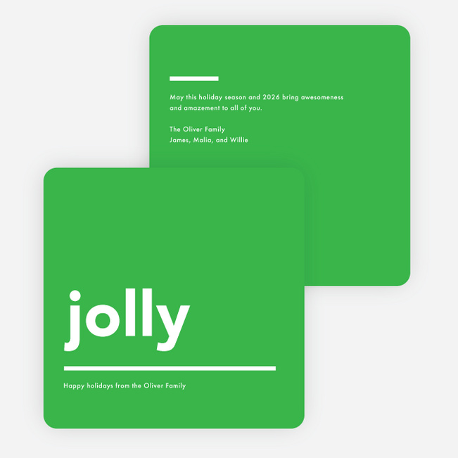 Jolly Lines Holiday Cards - Green