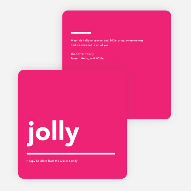 Jolly Lines Holiday Cards - Pink