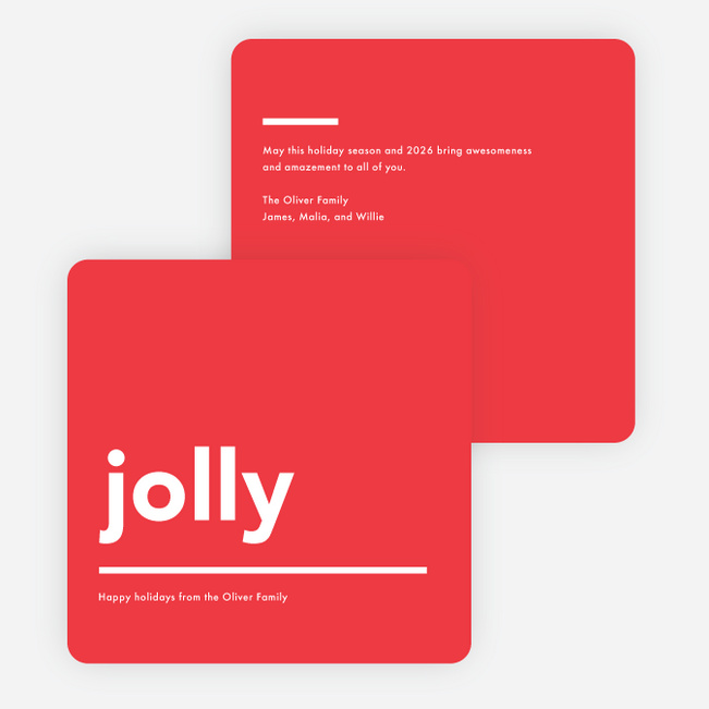 Jolly Lines Holiday Cards - Red