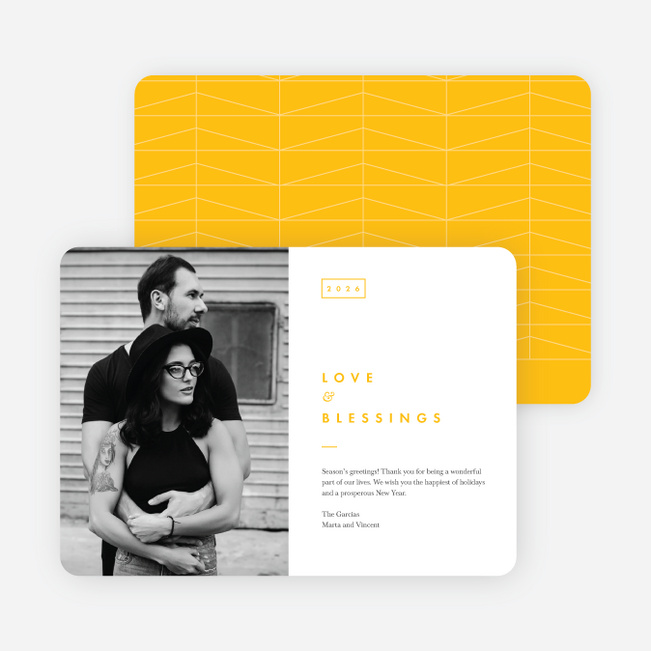 Love Graph Holiday Cards - Yellow