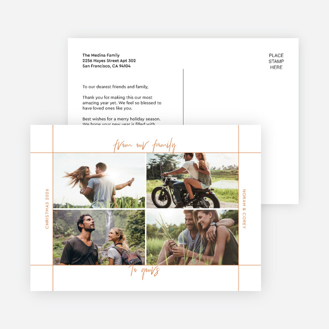 Scripted Memories Personalized Christmas Cards - Orange