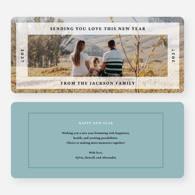 Mod Frame New Year Cards and Invitations - Blue