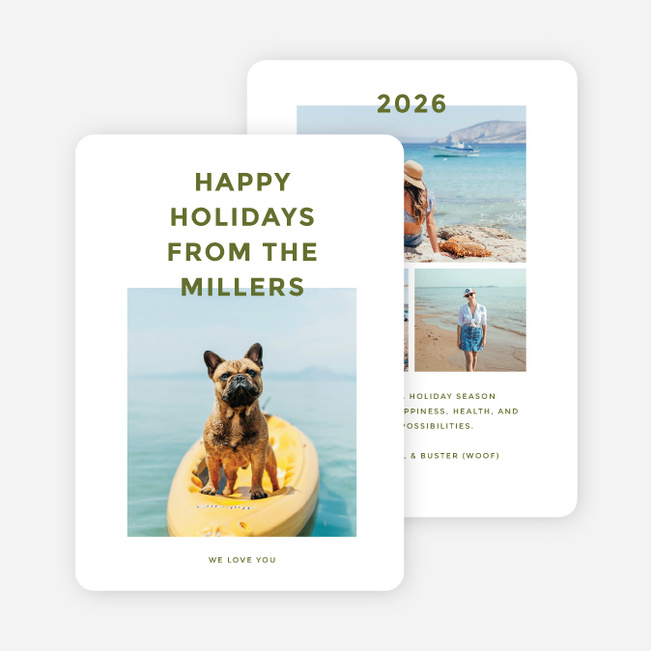 Clean Slate Holiday Cards and Invitations - Green
