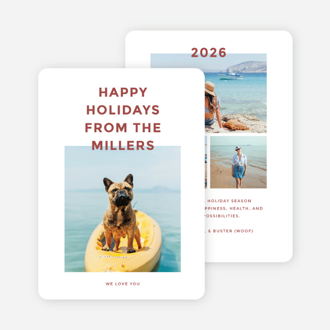 Clean Slate Holiday Cards and Invitations - Red