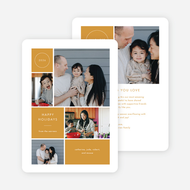 Memory Mosaic Holiday Cards and Invitations - Yellow