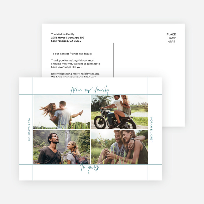 Scripted Memories Holiday Cards and Invitations - Blue