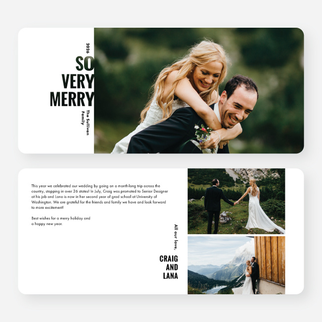 Simple Merriment Holiday Cards and Invitations - White