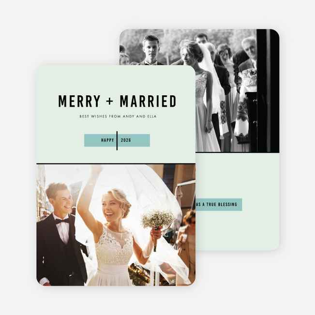 Wedding Bliss Holiday Cards - Blue