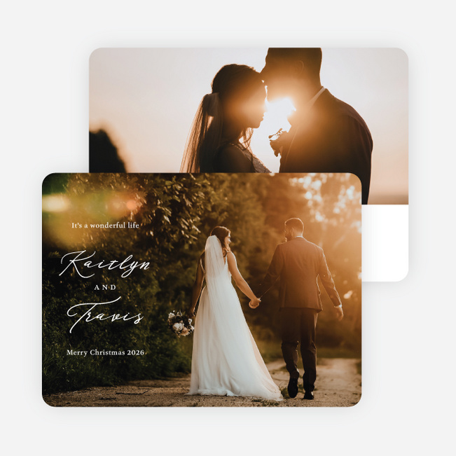 Wonderful Life Personalized Christmas Cards - White
