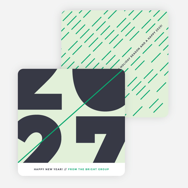 Pure Happiness New Year Cards - Green