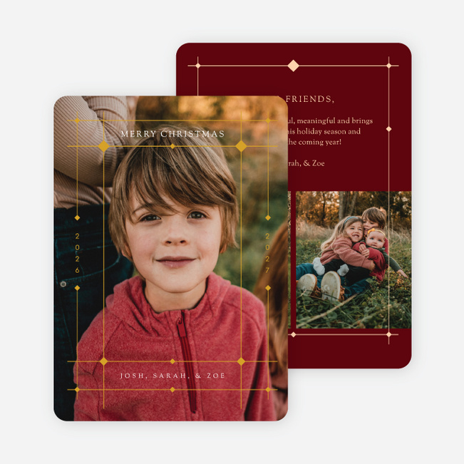 Deco Accent Christmas Cards - Red