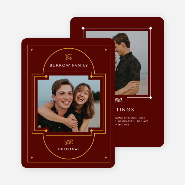 Deco Capsule Holiday Cards and Invitations - Red