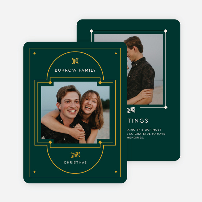 Deco Capsule Holiday Cards and Invitations - Green