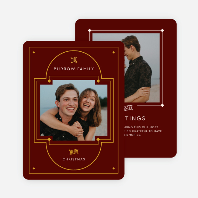 Deco Capsule Holiday Cards and Invitations - Red