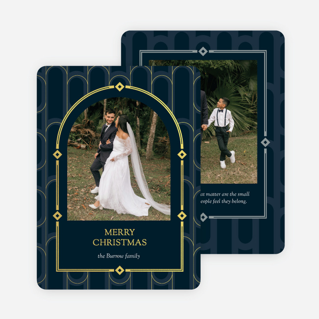 Foil Deco Arches Christmas Cards - Yellow