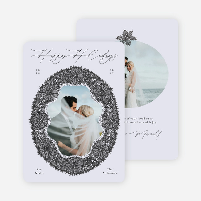 Heirloom Lace Holiday Cards and Invitations - Gray
