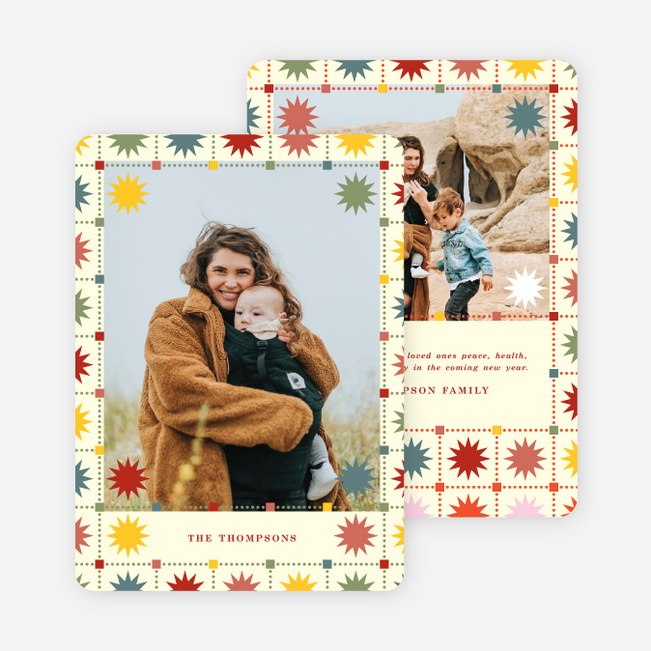 Patchwork Star Holiday Cards and Invitations - Multi