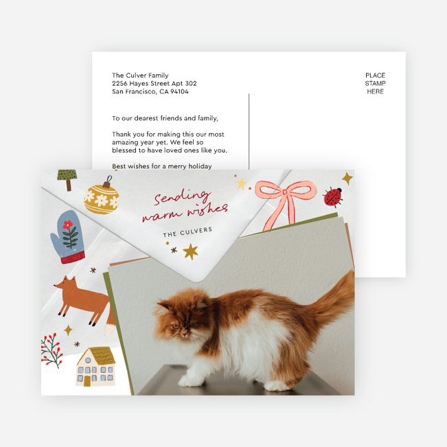 Pen Pal Holiday Cards and Invitations - Multi