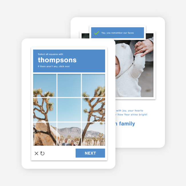 Captcha Check Holiday Cards and Invitations - White