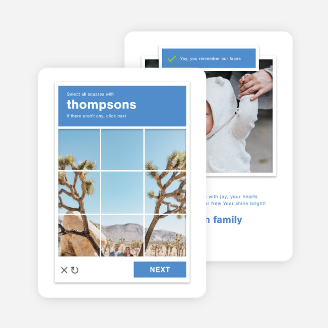 Captcha Check Holiday Cards and Invitations - White