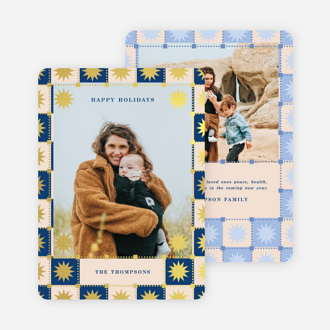 Celestial Tile Holiday Cards and Invitations - Yellow