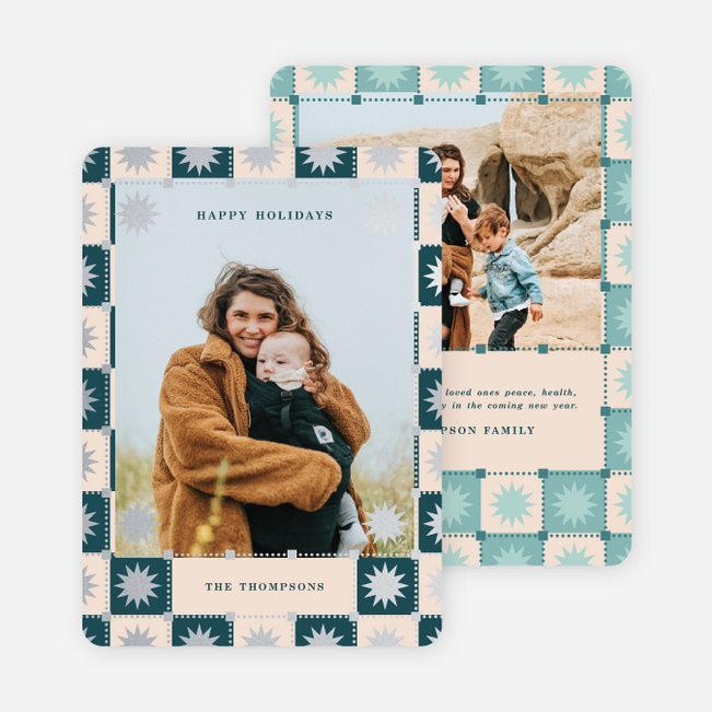 Celestial Tile Holiday Cards and Invitations - Gray