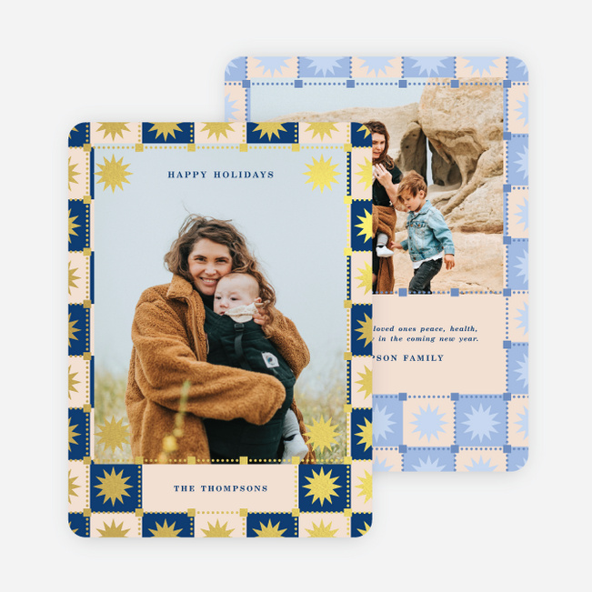 Celestial Tile Holiday Cards and Invitations - Yellow