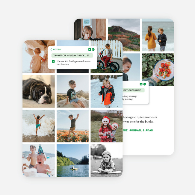 Digital Keepsake Holiday Cards and Invitations - Green