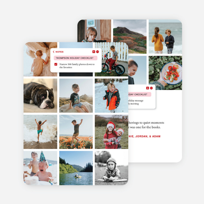 Digital Keepsake Holiday Cards and Invitations - Red
