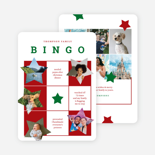 Festive Grid Holiday Cards and Invitations - Multi