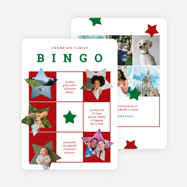 Festive Grid Holiday Cards and Invitations - Multi