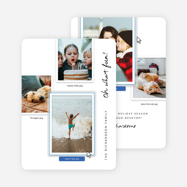 Filing Fun Holiday Cards and Invitations - White