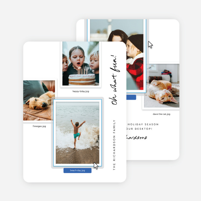 Filing Fun Holiday Cards and Invitations - White