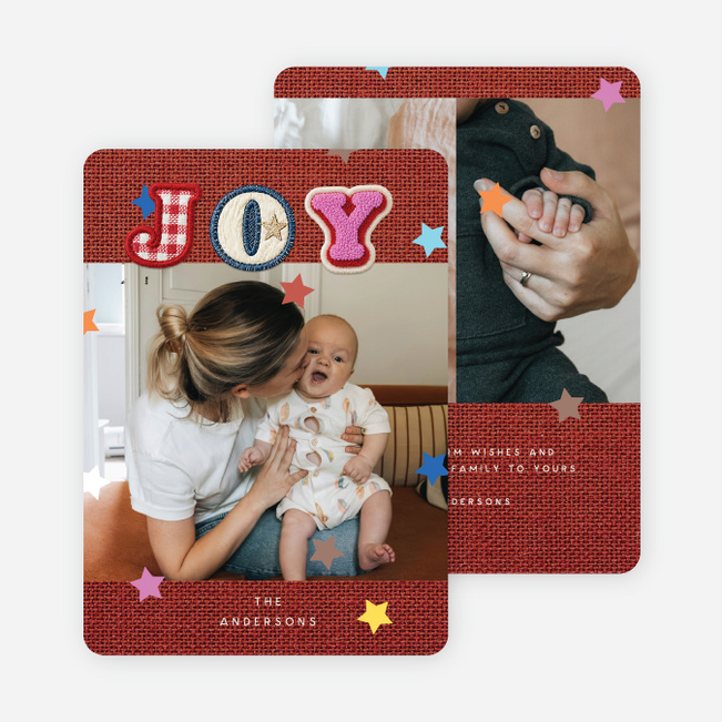 Joy Patch Holiday Cards and Invitations - Multi
