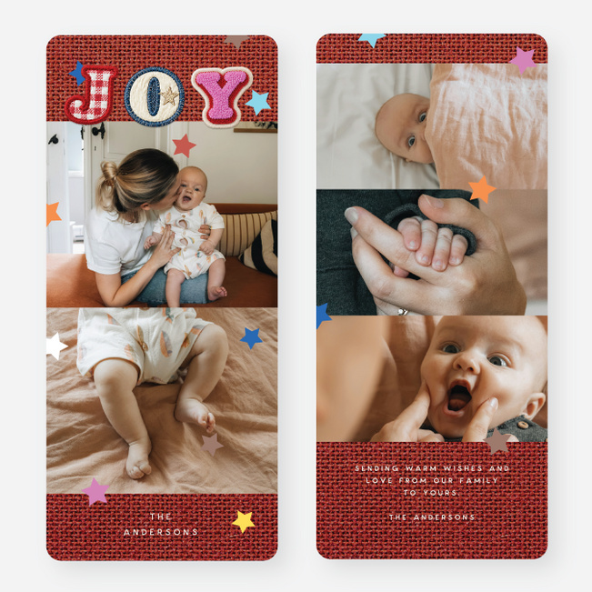 Joy Patch Holiday Cards and Invitations - Multi