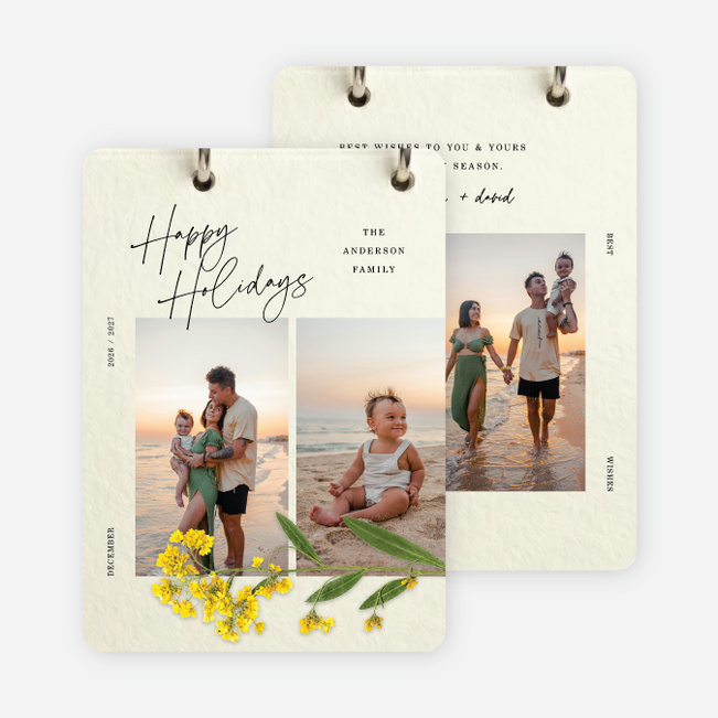 Keepsake Notebook Holiday Cards and Invitations - Beige