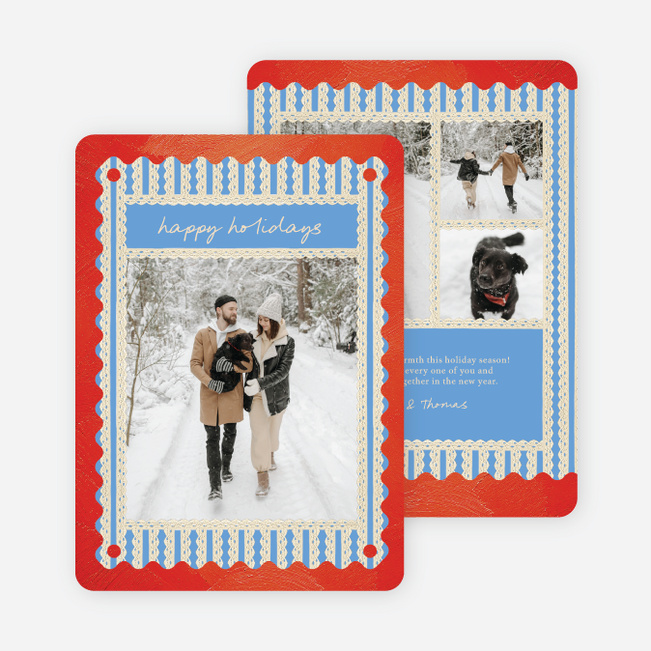Scalloped Lace Holiday Cards and Invitations - Multi
