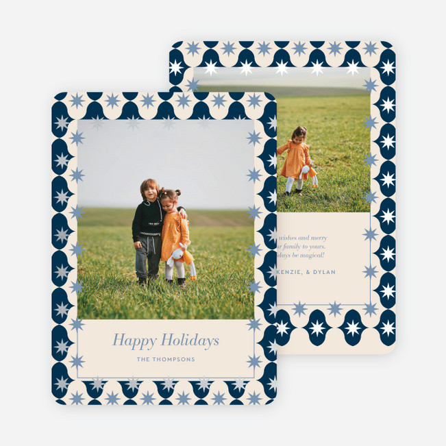 Stellar Border Holiday Cards and Invitations - Gray