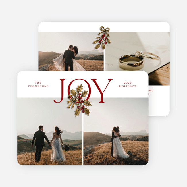 Brooch Joy Holiday Cards and Invitations - Red