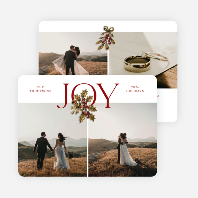 Brooch Joy Holiday Cards and Invitations - Red