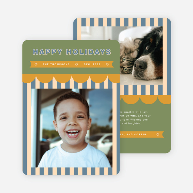 Carnival Stripe Holiday Cards and Invitations - Multi