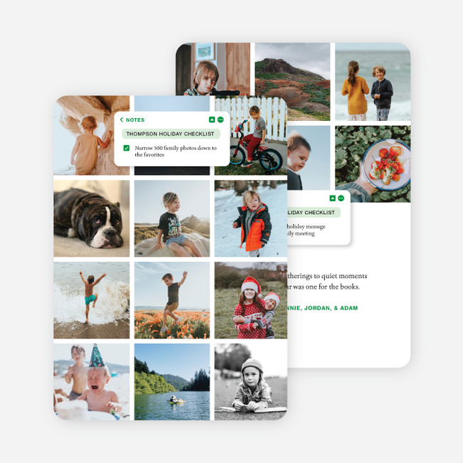 Digital Keepsake Holiday Cards and Invitations - Green
