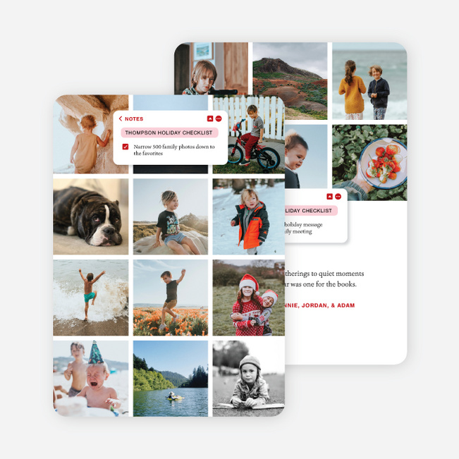 Digital Keepsake Holiday Cards and Invitations - Red