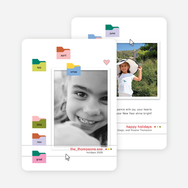 Folder Tabs Holiday Cards and Invitations - Multi