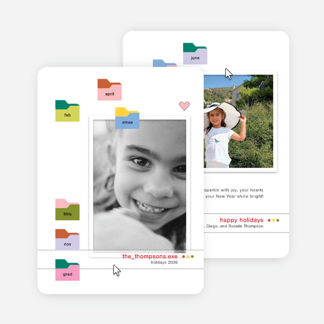 Folder Tabs Holiday Cards and Invitations - Multi
